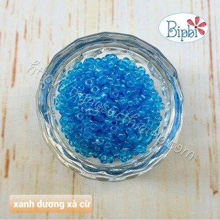 Hạt cườm 2mm màu xanh dương xà cừ (~1000v)