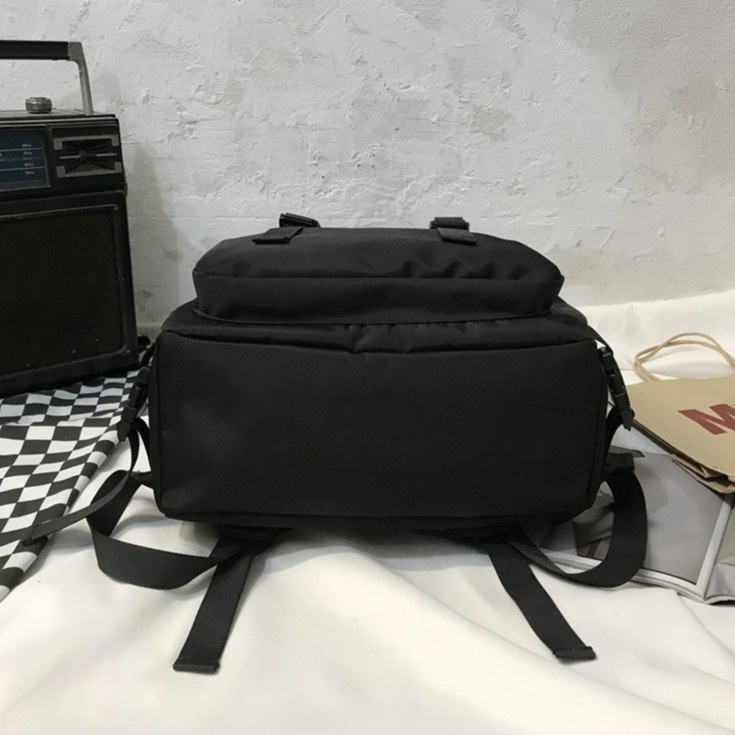 [Ảnh thật] Balo Nam/ Nữ Đơn Giản Đi Học, Đi Chơi ERASHOP - 076230 - Thiết Kế 2 Ngăn Màu Đen Cá Tính (mẫu 3), Rẻ Đẹp