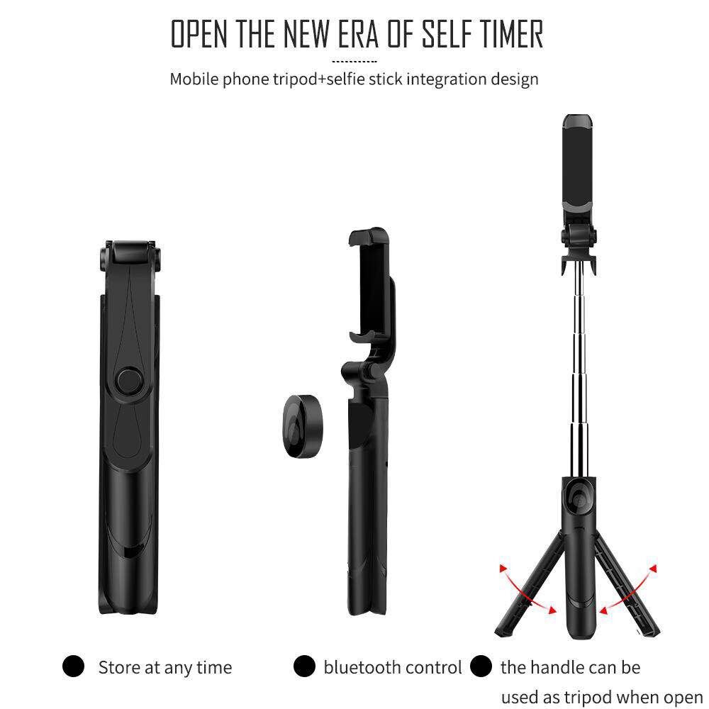 Mini Portable Bluetooth 360 Degree Rotation Selfie Stick Camera Phone Holder Flexible Tripod