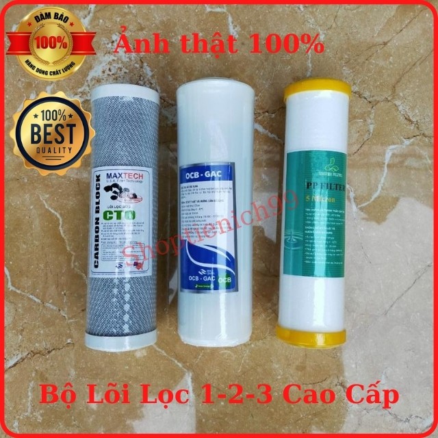 Bộ Lõi Lọc Nước 1-2-3 Chính Hãng - Chuyên Dùng Cho Nguồn Nước Có Nhiều Kim Loại Nặng Và Đá Vôi.