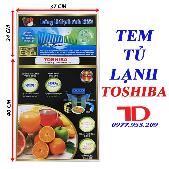 TEM DÁN TỦ LẠNH TOSHIBA