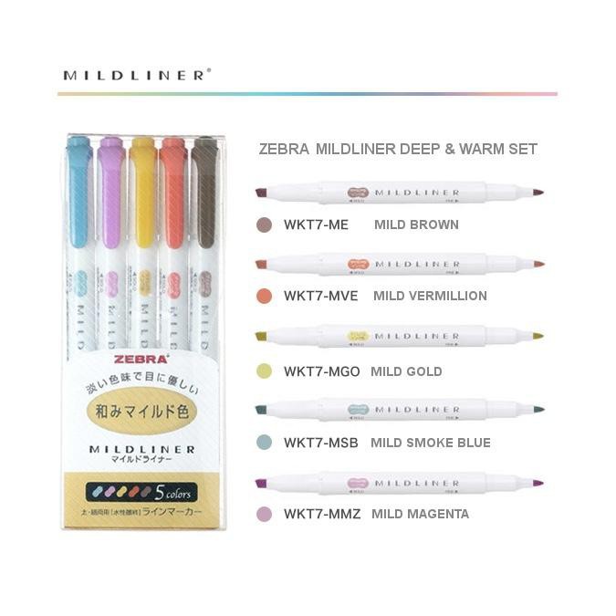 Viết Dạ Quang Mildliner Zebra - Nhật Bản - SET 5 [Chính Hãng]