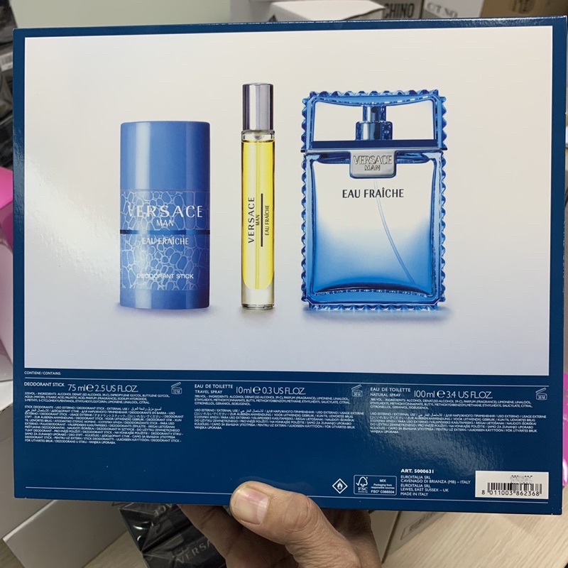 Bộ Set nước hoa Versace Man Eau Fraiche gồm 3 món như hình