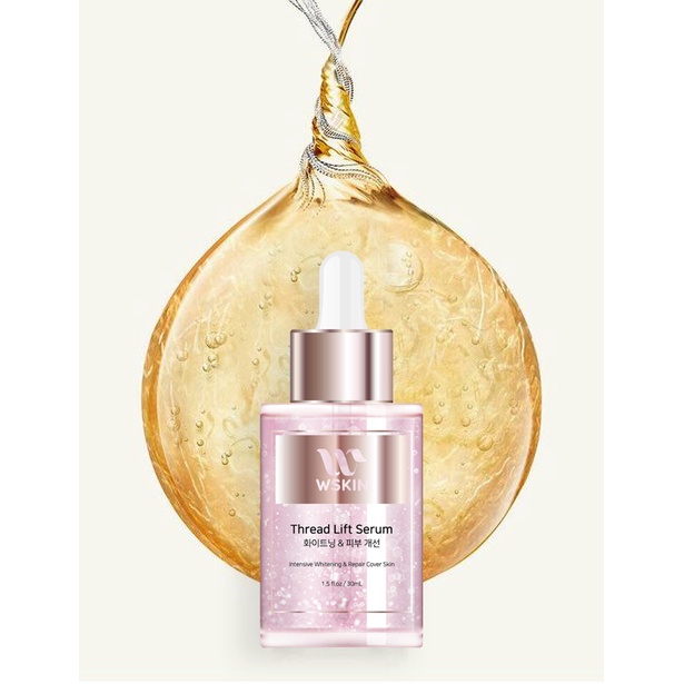 Serum Trắng Da, Ngừa Nám, Nâng Cơ V-Line WSKIN THREAD LIFT SERUM 30ML tinh Chất Sợi Chỉ Tơ Vàng Và Saffron Wskin