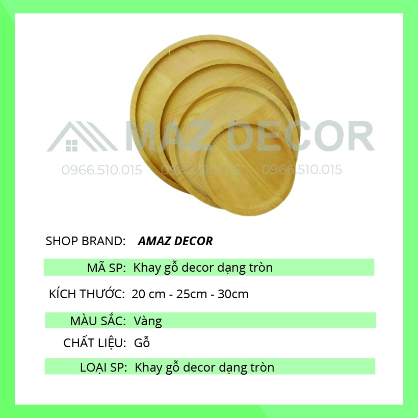 [Giá sỉ] Khay Đĩa gỗ decor nhiều hình dáng, gỗ đẹp, Dĩa gỗ tròn đựng bánh các cỡ giá rẻ