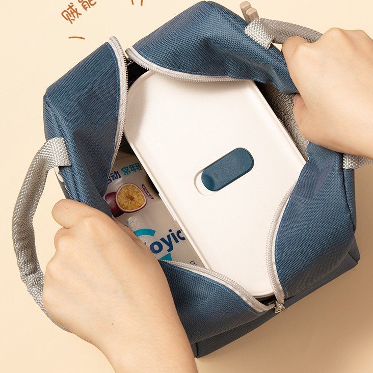Túi đựng cơm giữ nhiệt vải Oxford chống thấm, cách nhiệt, size to  - Gà Nâu
