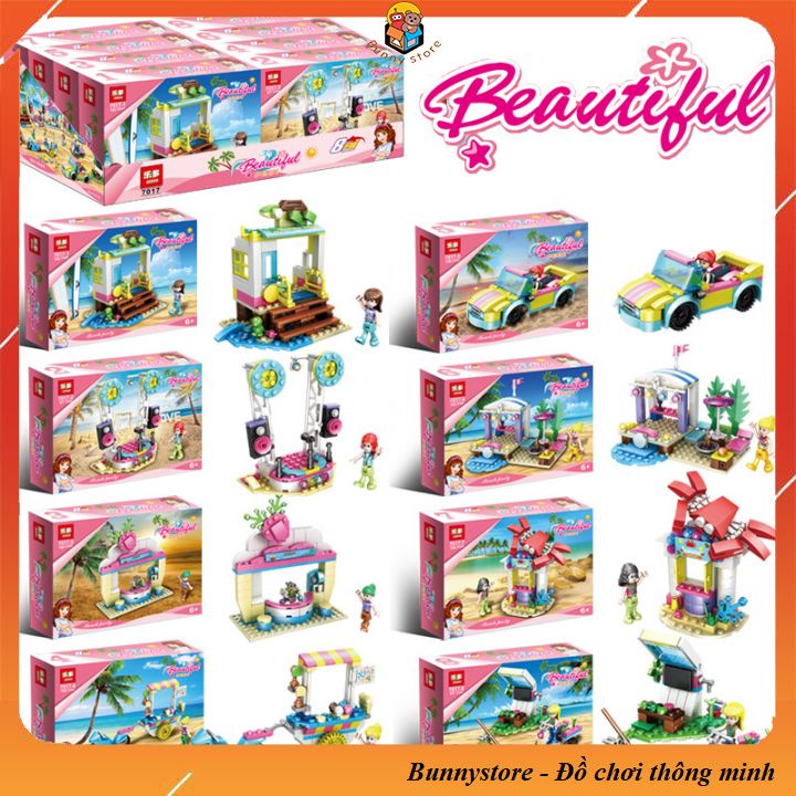 Bộ đồ chơi lego ghép hình chủ đề bãi biển cho bé gái