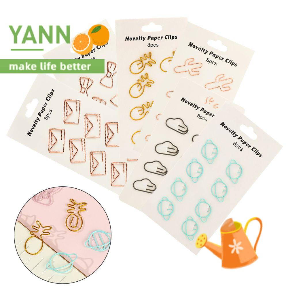 Bộ 8 kẹp đánh dấu trang sách bằng kim loại nhiều màu sắc thiết kế sáng tạo đáng yêu