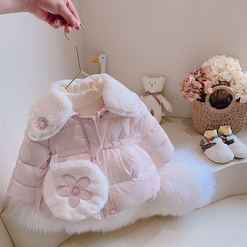 Áo Khoác Đệm Cotton Dày Dặn Phong Cách Phương Tây Thời Trang Mùa Đông Hàng Mới 2021 Dành Cho Bé Gái