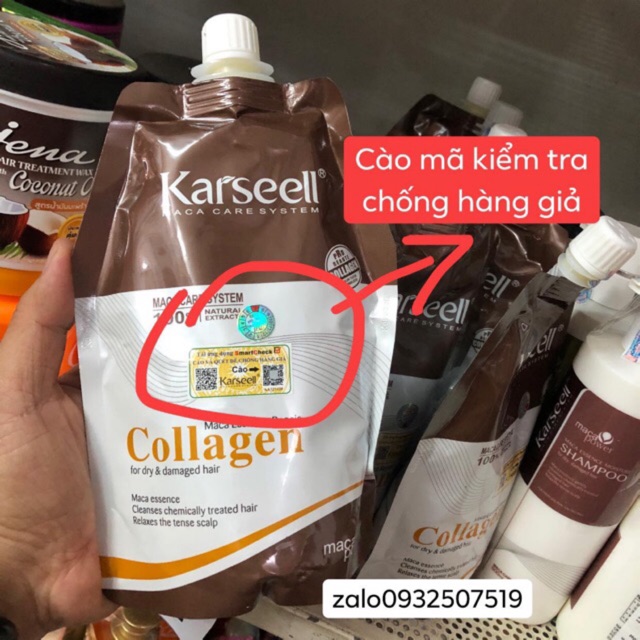 (Quà tặng 1 gội, 1 xả cho tóc hư tổn, xơ) KEM HẤP PHỤC HỒI COLLAGEN KARSEELL MACA CHÍNH HÃNG 500ML | BigBuy360 - bigbuy360.vn