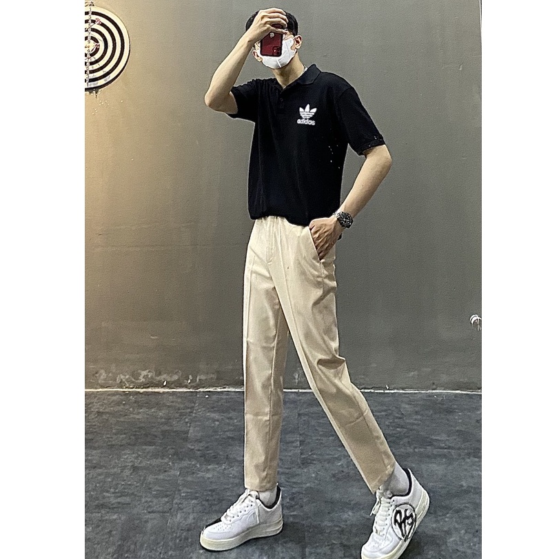 Áo polo tay ngắn có cổ ADJDAS SWOOSH (hình shop tự chụp)
