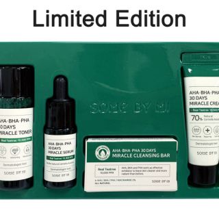 Mĩ phẩm# Bộ Kit 4 Món giảm mụn "Thần Kỳ" Some By Mi AHA - BHA - PHA 30 Days Miracle Starter Kit