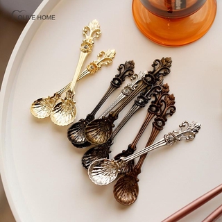 Muỗng ăn món tráng miệng bằng hợp kim phong cách retro xinh xắn
