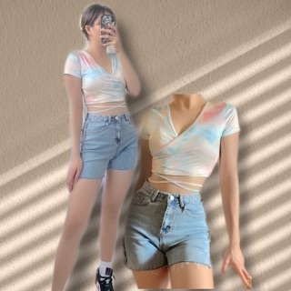 Áo Tiedye dây thắt eo