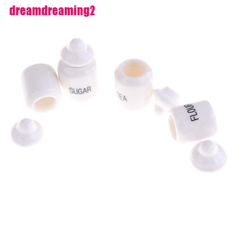 Bộ 4 Hũ Sứ Trắng Có Nắp Mini Trang Trí Nhà Cửa