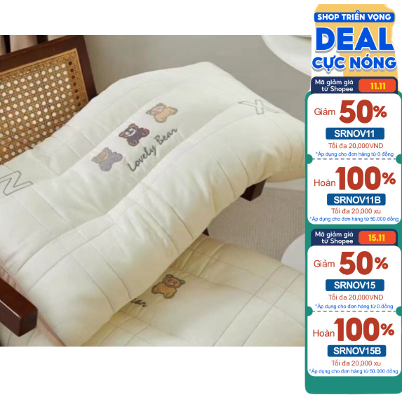 Gối đầu, ruột gối gấu TEDDY hàng cao cấp_Chính Hãng_ chất liệu vỏ tencel mềm mại ,mát tạo cảm giác êm ái Giá rẻ