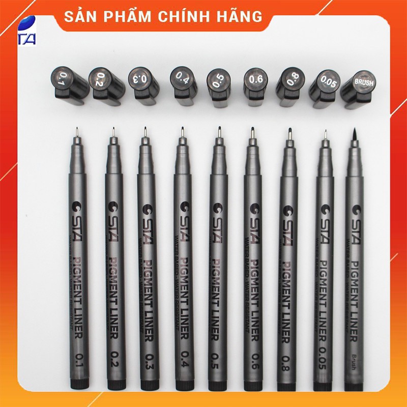 Bộ Bút Vẽ Nét Mỹ Thuật ( Bút Line) STA 9 Cây Kháng Nước, Vẽ Chuyên Nghiệp, Vẽ Kỹ Thuật