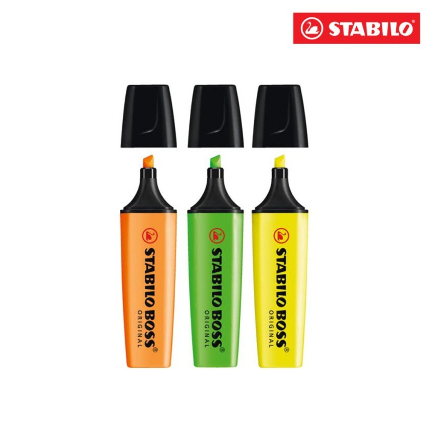 Bộ 3 cây bút dạ quang STABILO BOSS (vàng, cam, lá) HL70-C3A