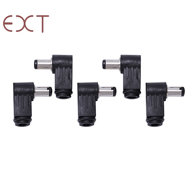 DC Socket Jack Connector Male Right Angle Plug 2.1mm 5pcs