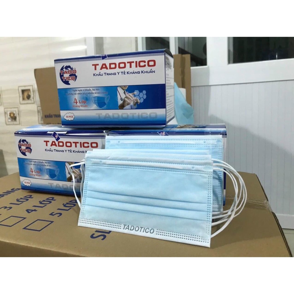 Khẩu Trang Y Tế 4 Lớp Tadotico - kháng khuẩn cao cấp - GIẤY CHỨNG NHẬN