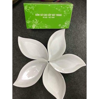 SÉT 5 ĐĨA THUYỀN HOA GỐM SỨ BÁT TRÀNG