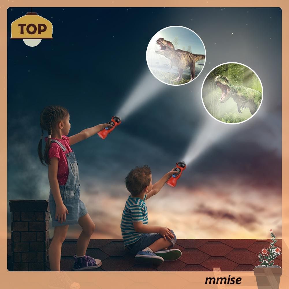 Mmise Kids Cartoon ​Dinosaur Projector Flashlight Baby Sleep LED Project Lamp Đồ chơi
