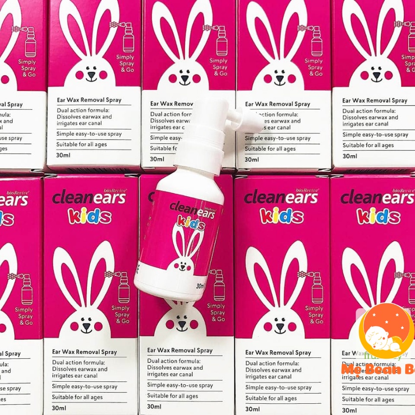 Xịt ráy tai Clean Ears Kids của Úc 30ml cho bé giúp lấy ráy tai làm tan ráy tai hiệu quả cho bé từ 2 tháng tuổi trở lên
