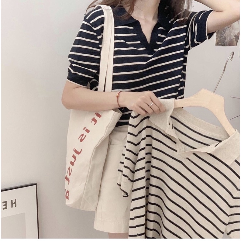 Áo Len Kẻ Sọc Polo Chất Mềm Mát | BigBuy360 - bigbuy360.vn