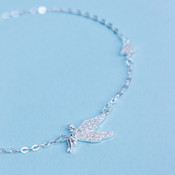 Lắc Tay Bạc Blue Peach Little Angel LT616