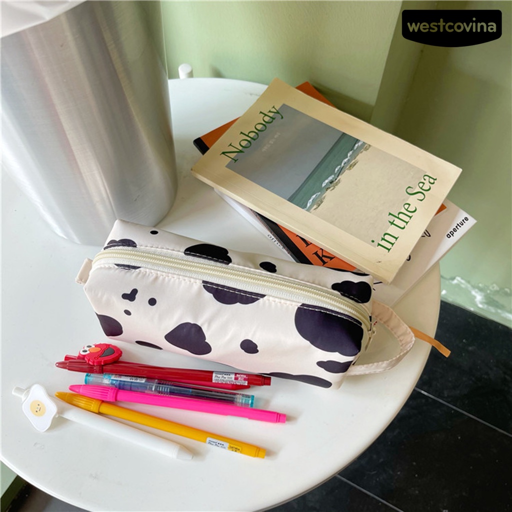 [Hot]✍Bóp Viết Dairy Cow Bằng Nylon Đựng Đồ Trang Điểm Cho Học Sinh