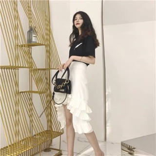 Set áo thun chân váy đuôi cá xếp ly bèo (feedback)