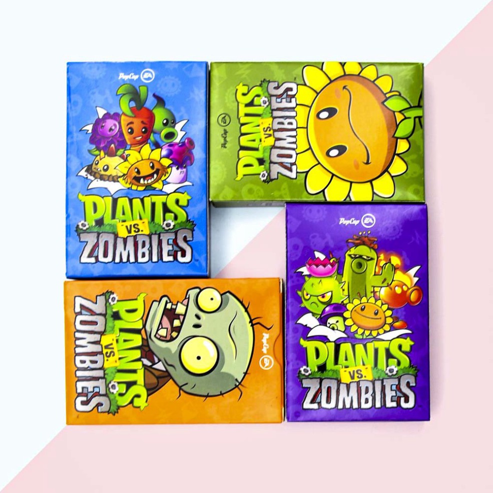 (Zombie cam) Thẻ Bài Trò Chơi hoạt hình Plants Vs Zombies 55 lá hình khác nhau thú vị