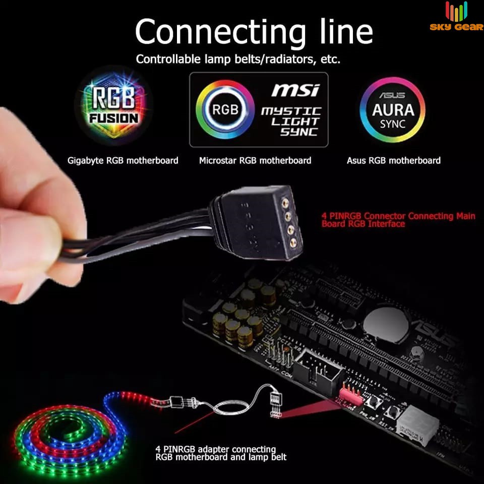 Cáp chuyển đổi LED 12v RGB Phanteks