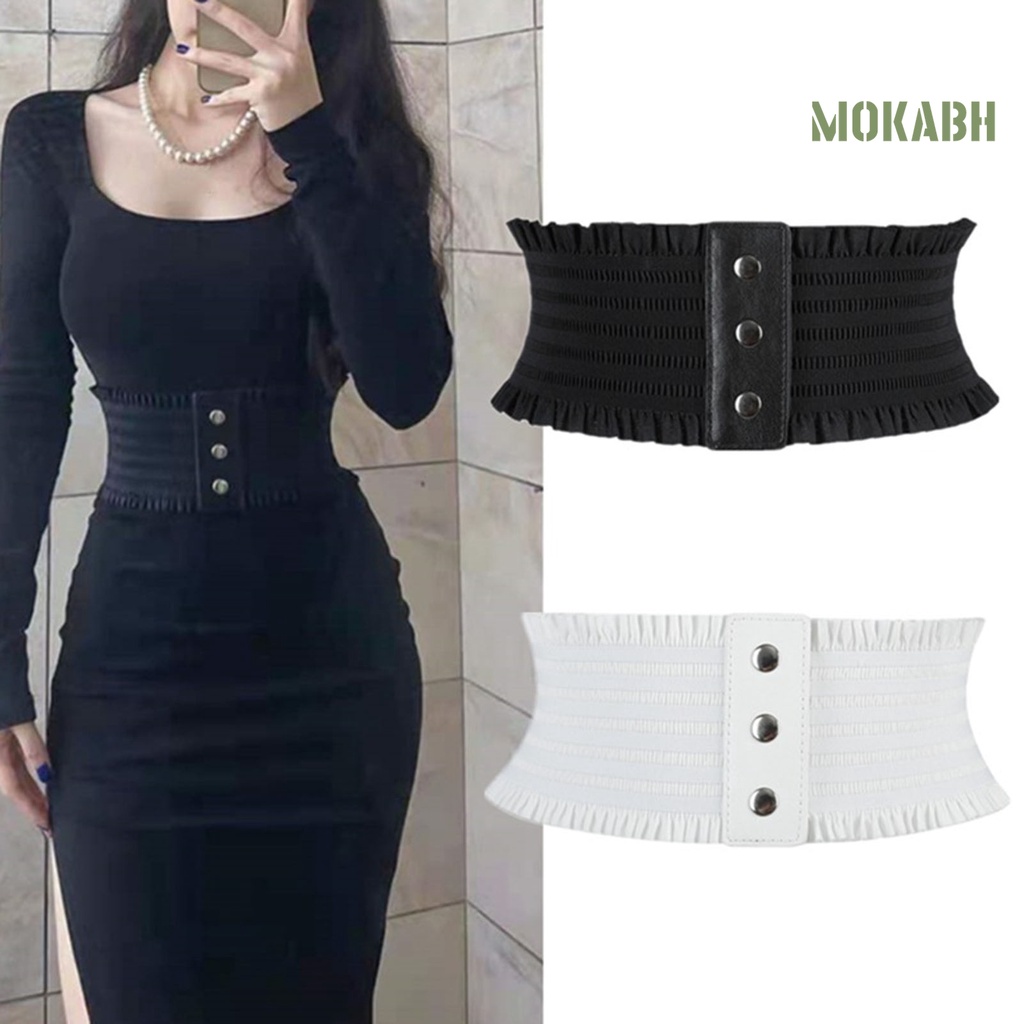 Thắt Lưng Bản Rộng Màu Trơn Co Giãn Tốt Thời Trang Dự Tiệc Cho Nữ