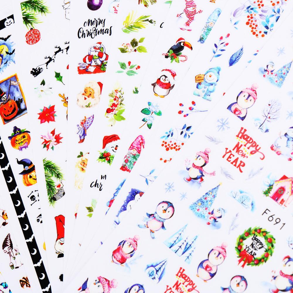 XIANTIN Nail Stickers Nail Art Decor 3D Self-adhesive Decals Snowflake Elk