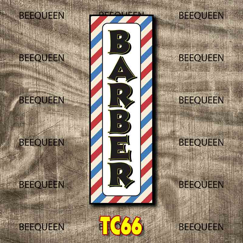Tranh Barber - Quán Tóc Vẽ Tay Tuyệt Đẹp - Phong Cách Barber Xăm Size 20x60cm | TC56