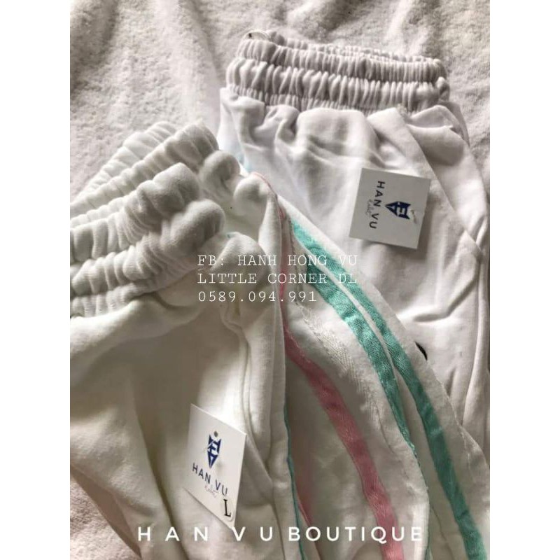 Quần 3 sọc suông ống rộng unisex lưng chun form ulzzang quảng châu kèm ảnh thật