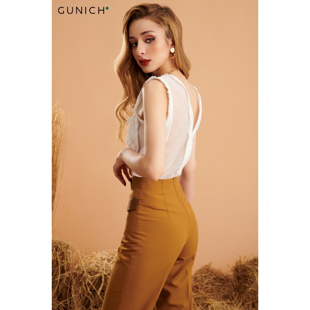 Quần baggy phối nắp túi nâu Gunich