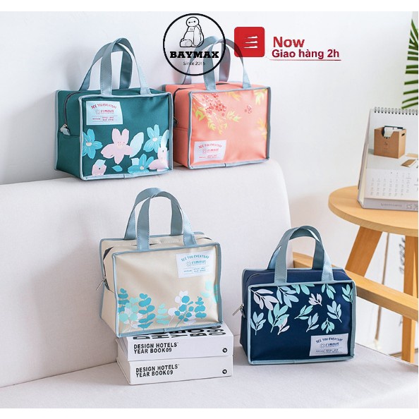 Túi đựng cơm cao cấp Bailing vải Canvas chống thấm, 3 lớp cách nhiệt, lót nhôm giữ nhiệt hiệu quả