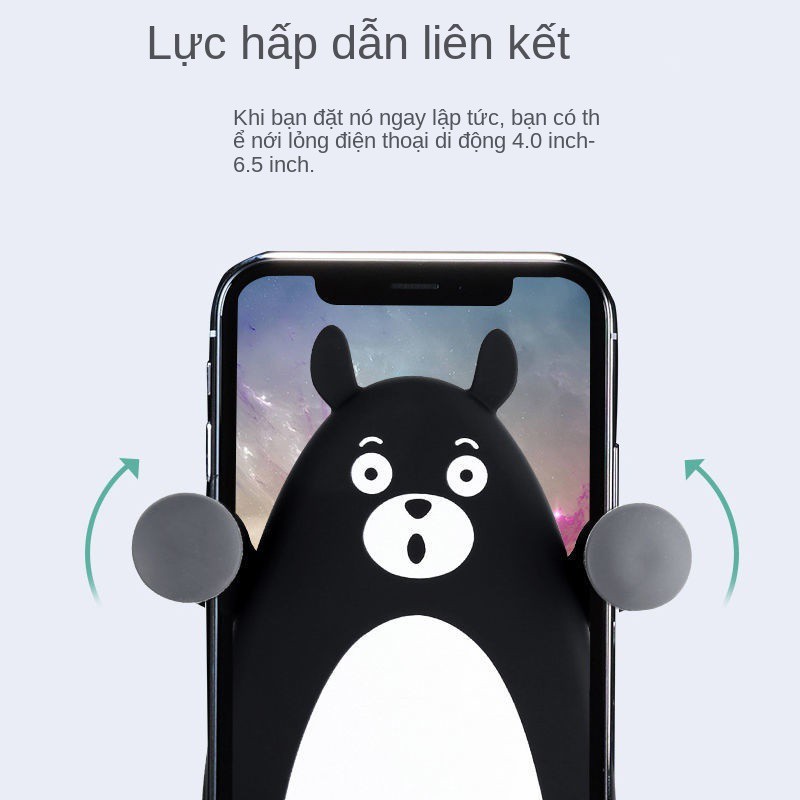 Sáng tạo Giá đỡ điện thoại trên ô tô hoạt hình có lỗ thoát trọng lực trong tô, khung định vị đa năng thể gắn vào