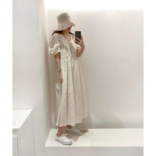 Váy babydoll dáng dài Hoa Nhí ulzzang FREESIZE