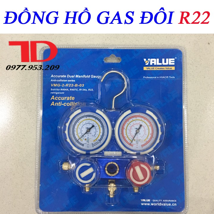 Đồng hồ gas đôi không dây VALUE R22