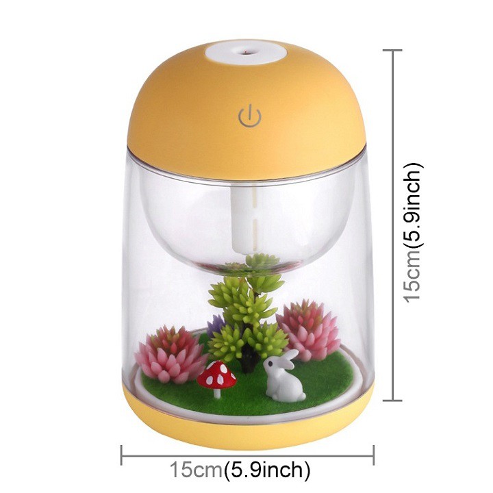 Máy phun sương khuếch tán tinh dầu tạo ẩm hình phong cảnh trong suốt kèm đèn led đổi màu