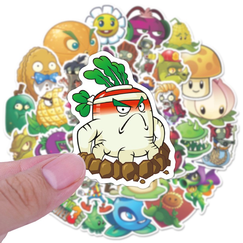 JOJO· Bộ Hình Dán Chống Thấm 🌻 Plants vs. Zombies, 50 tờ/bộ