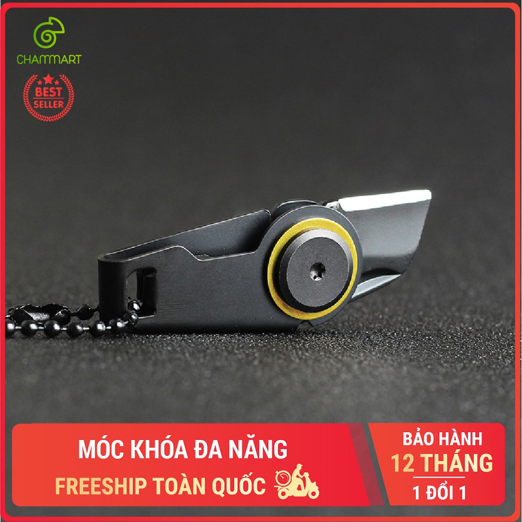 Móc khóa đa năng mini EDC gấp gọn đi phượt sinh tồn không gỉ Chammart