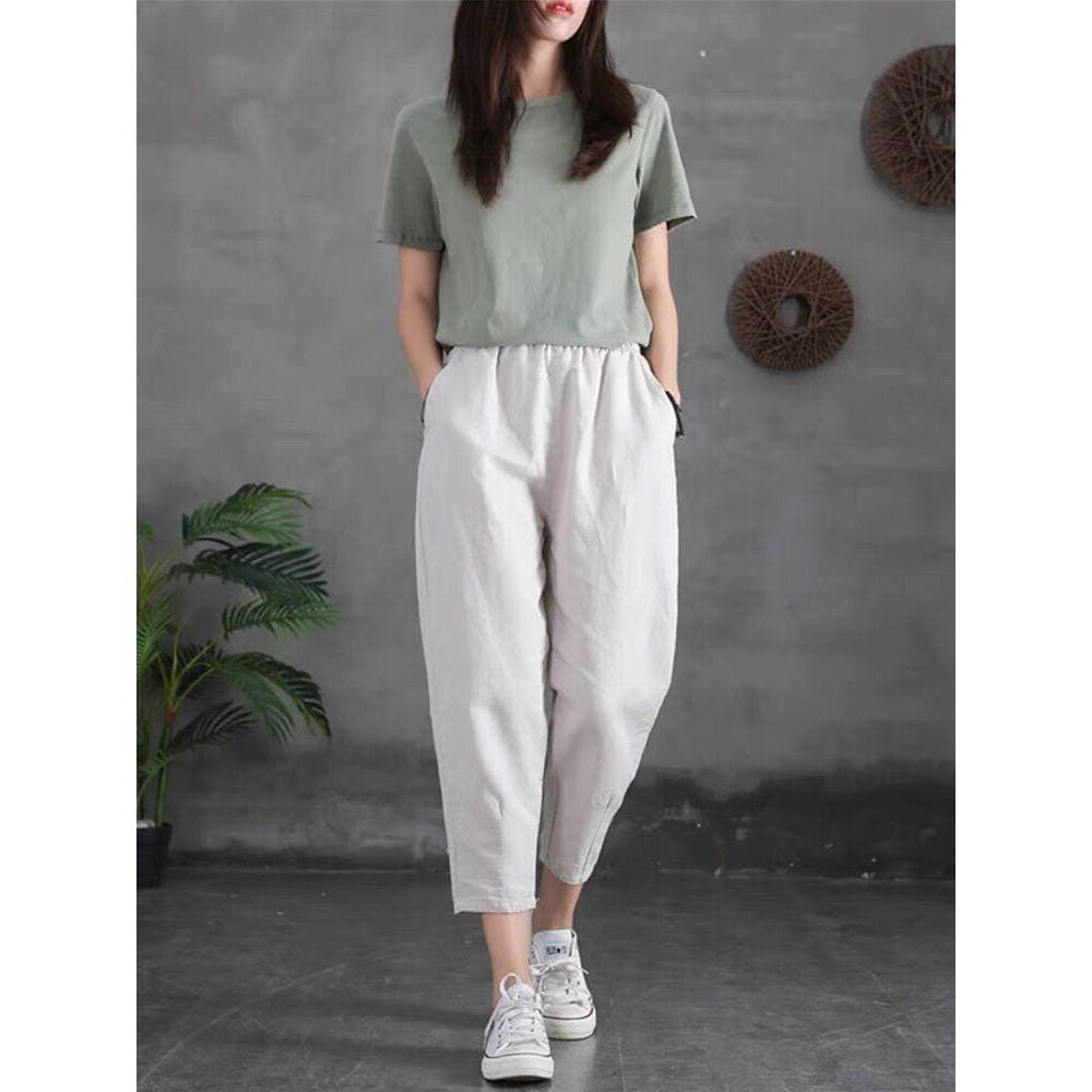 Quần baggy đũi nữ,đũi xước mát mẻ, bigsize 80 cân BGĐ _ Ladyssss