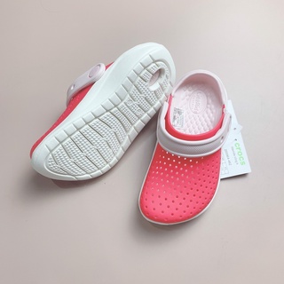 Sục crocs Literide - màu đỏ quai hồng nhạt