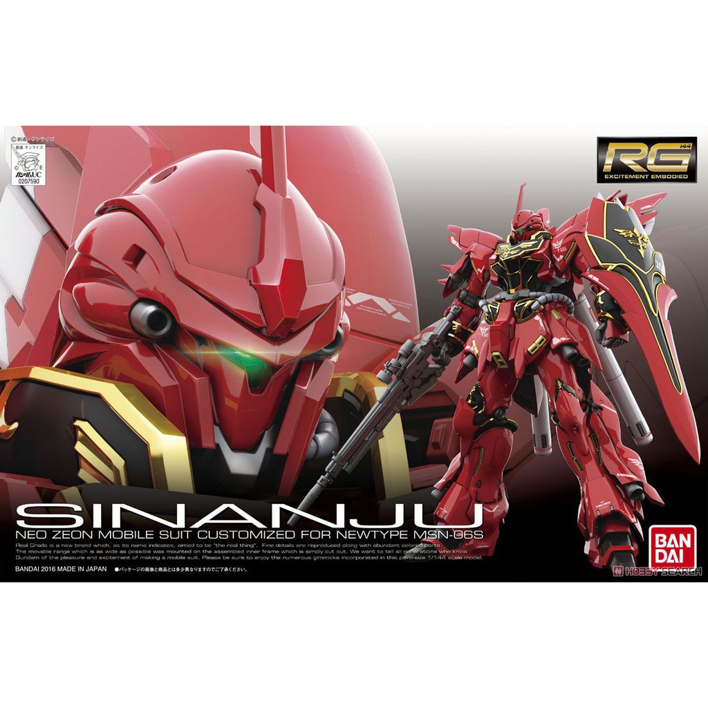 Mô hình Gunpla 1/144 gundam RG MSN-06S Sinanju - bandai