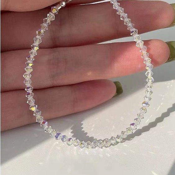 Siêu Flash!Hàng Chính Hãng Vòng Đeo Tay Siêu Mỏng Đính Pha Lê Đơn Giản Kết Cấu Nhẹ Sang Trọng Cho Nữ