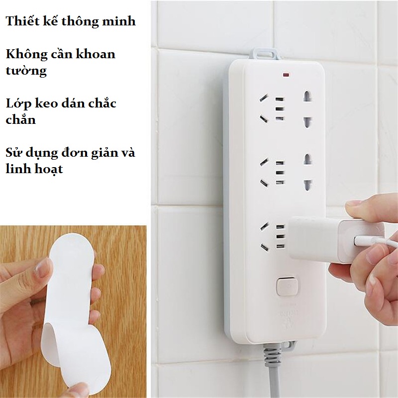 Giá Đỡ Ổ Cắm Treo Tường, Miếng Dán Gắn Ổ Cắm, Thanh Trượt Gắn Ổ Cắm Treo Tường Thông Minh, Không Khoan Tường